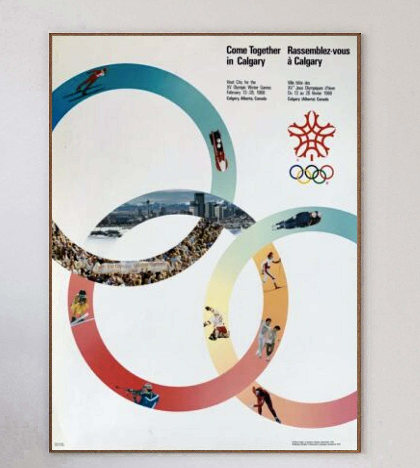 Original Vintage Poster  1988 Winter Olympic Games Calgary photo 348.0