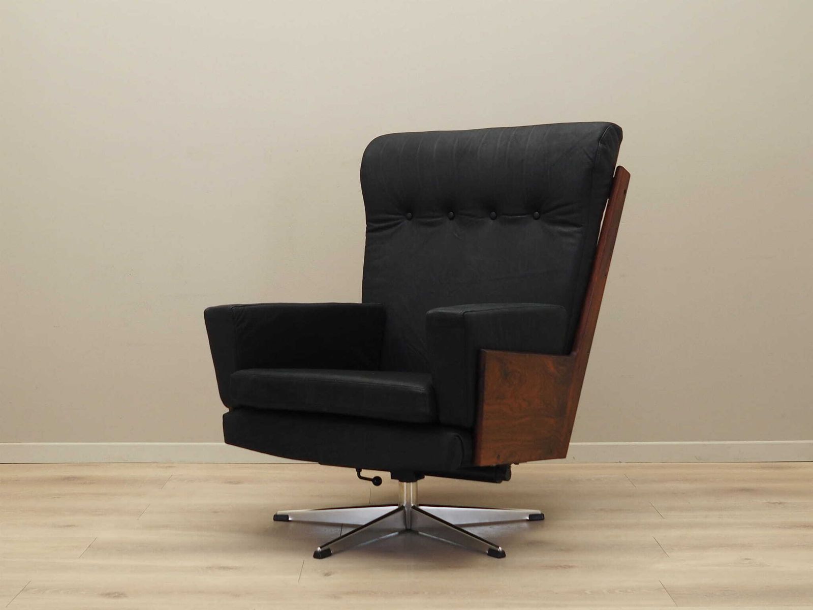 Office Leather Armchair, Danish Design, 1970s, Production: Denmark photo for sale
