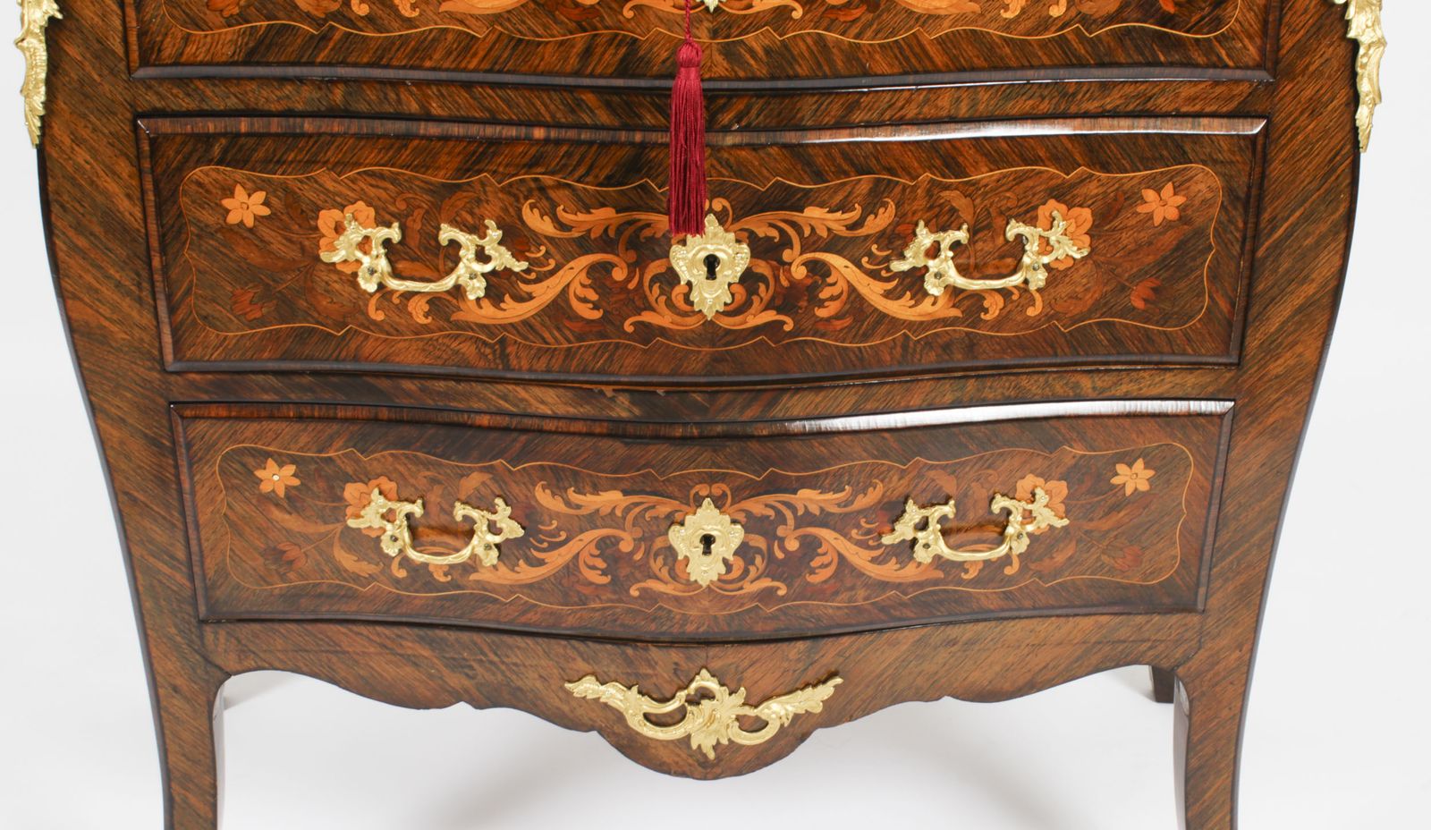 Antique French Louis Revival Marquetry Chest Of Drawers 19th C photo Furniture