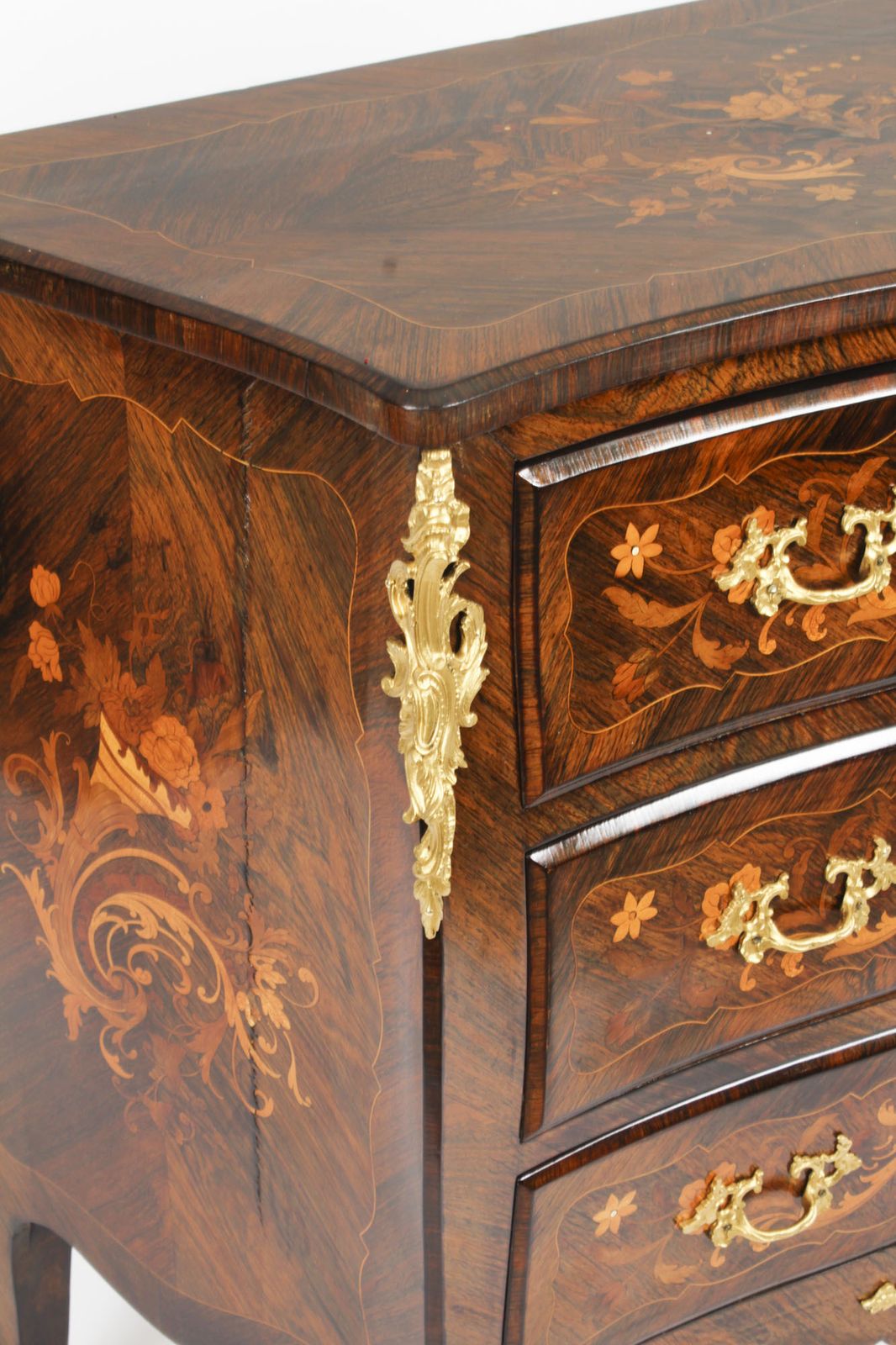 photo buy Antique French Louis Revival Marquetry Chest Of Drawers 19th C