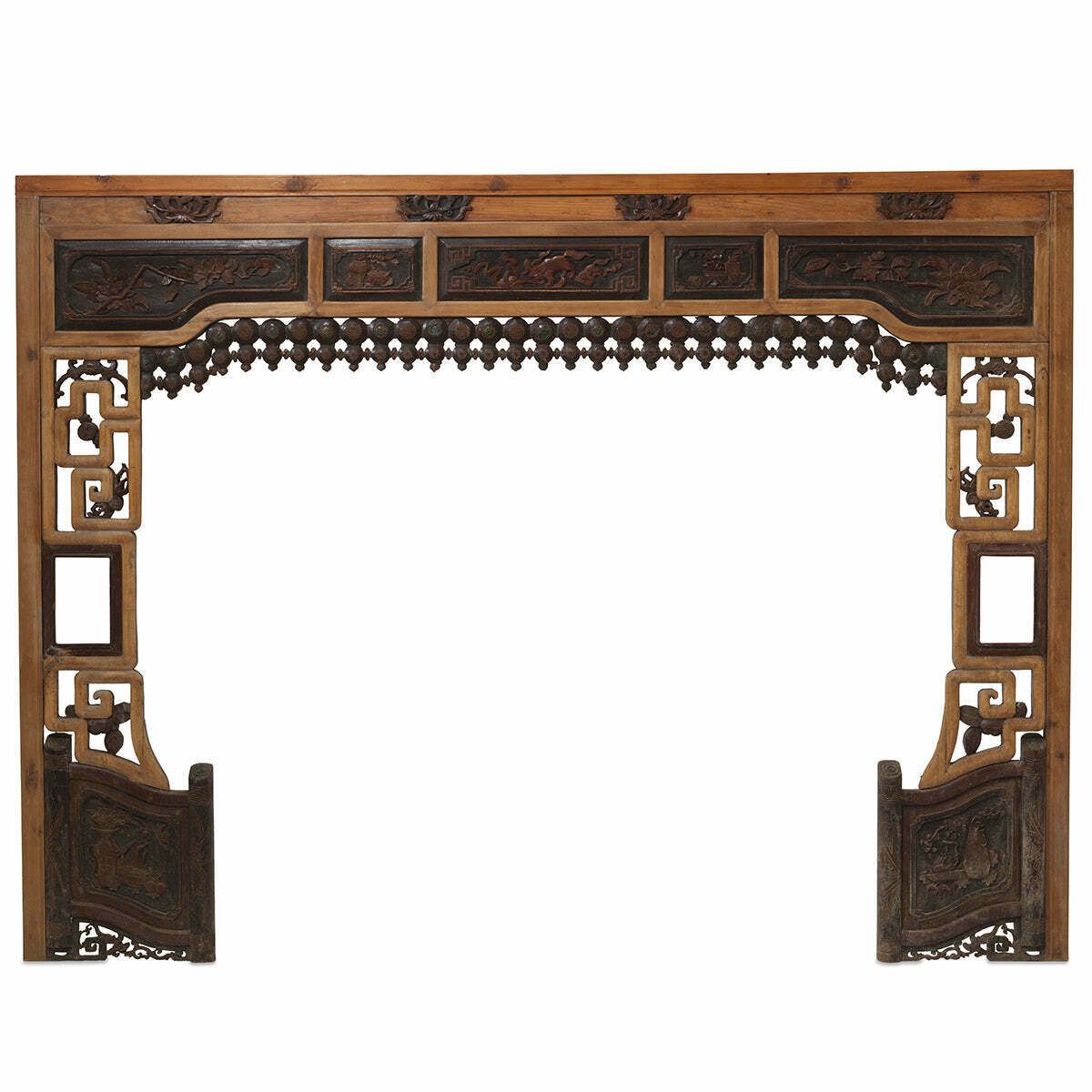 Chinese Marriage Bed Fascia With Scroll Feet