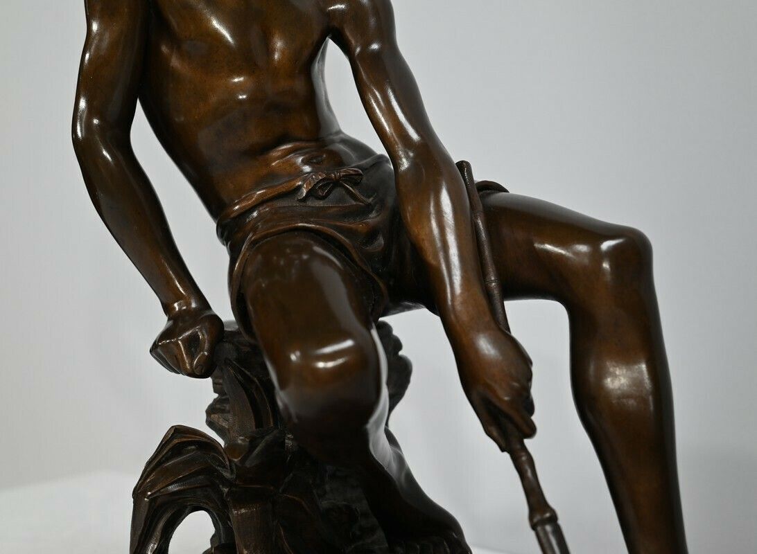 photo furniture Bronze "Child With A Landing Net", Signed R.Guillaume   Xxth