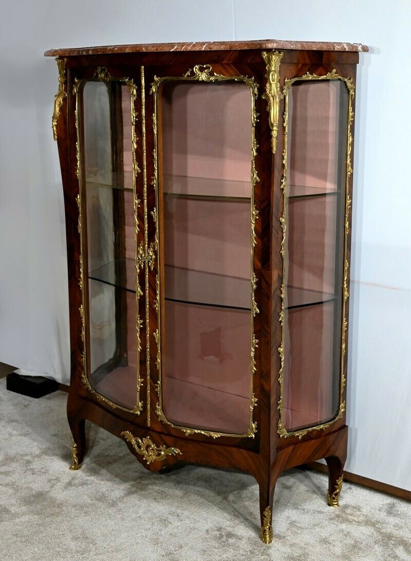 Showcase 2 Doors In Rosewood, Louis XV Style, Napoleon III Period,  Mid 19th Century photo for sale