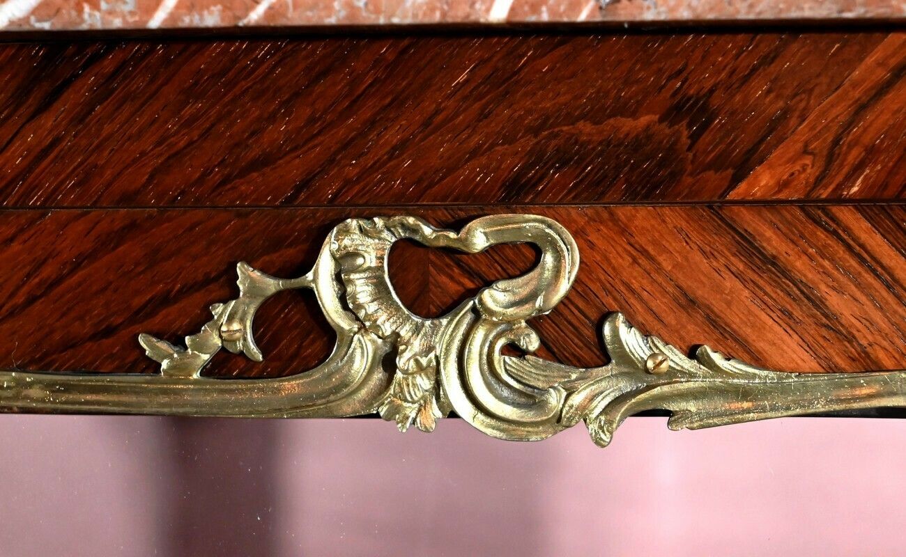 Showcase 2 Doors In Rosewood, Louis XV Style, Napoleon III Period,  Mid 19th Century photo vintage