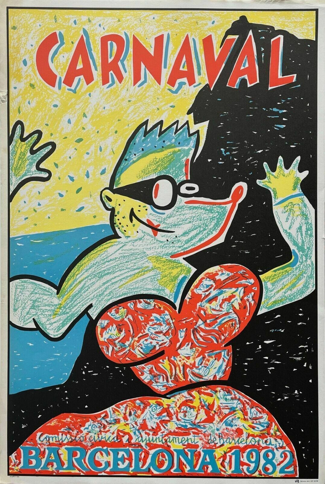 Javier Mariscal   Original Poster In Lithograph Carnaval Barcelona 1985