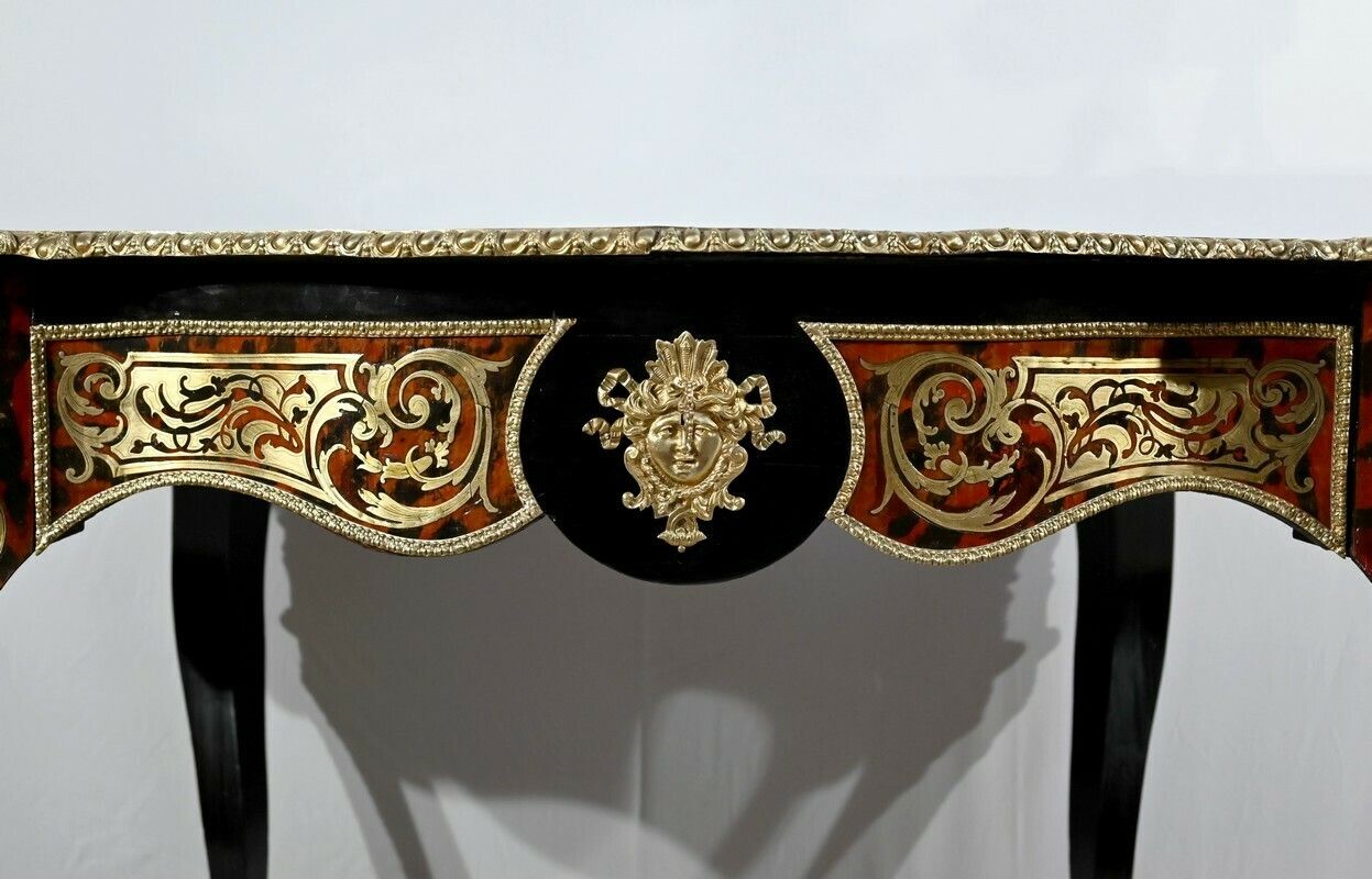 photo buy Table D'apparat Violonée In Blackened Poirier Boulle Style Napoleon III Period  Mid 19th Century