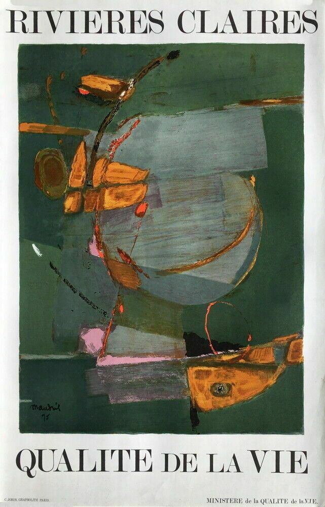 Poster In Lithograph Ministry Of The Quality Of Life Clear Rivers 1975