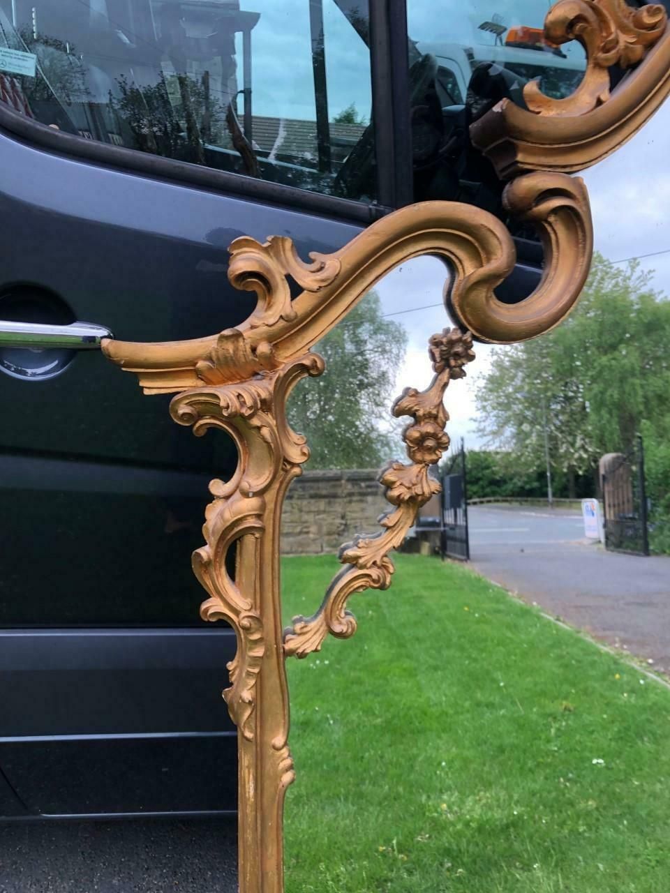 Large Antique English Giltwood Mirror photo for sale