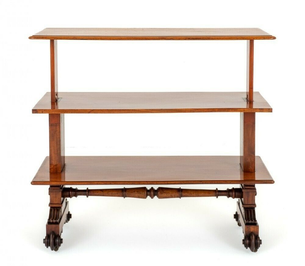 William IV Dumb Waiter Mahogany Bookcase Shelf photo for sale