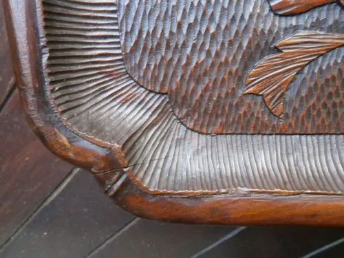 photo furniture Antique Carved Inlaid Oriental Chinese Tray C.1900