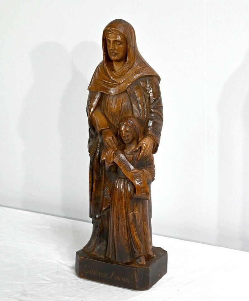 Statue Of Saint Anne In Ash Signed E.Le Neuthier  Mid 19th Century photo for sale