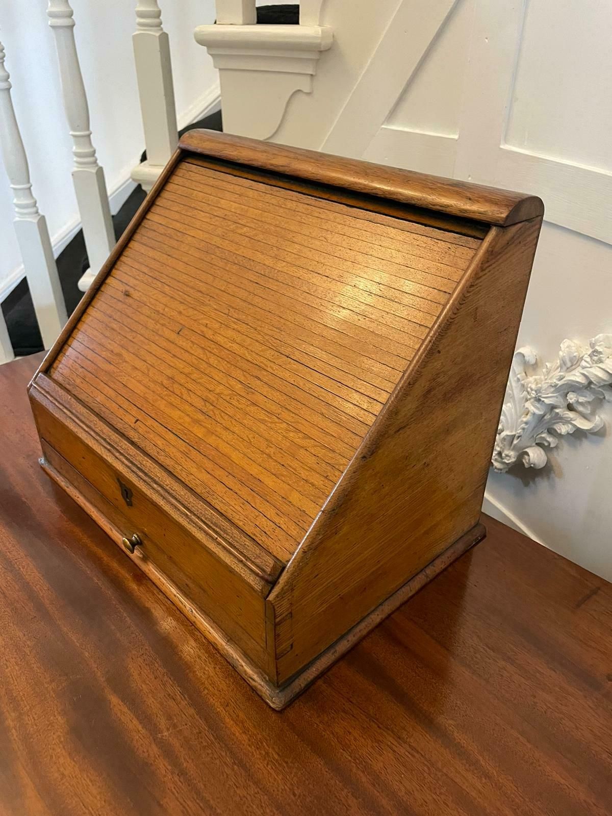 Unusual Antique Oak Stationery Cabinet photo furniture