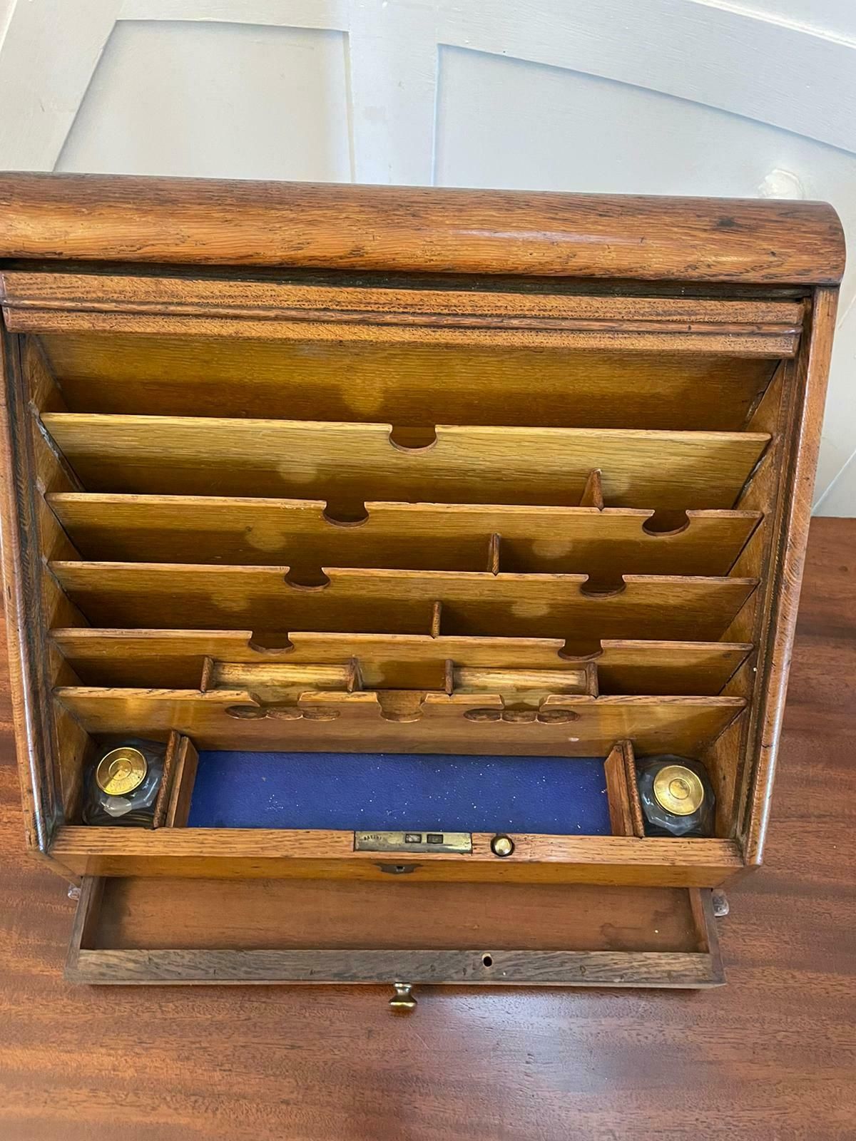 Unusual Antique Oak Stationery Cabinet photo 825.0