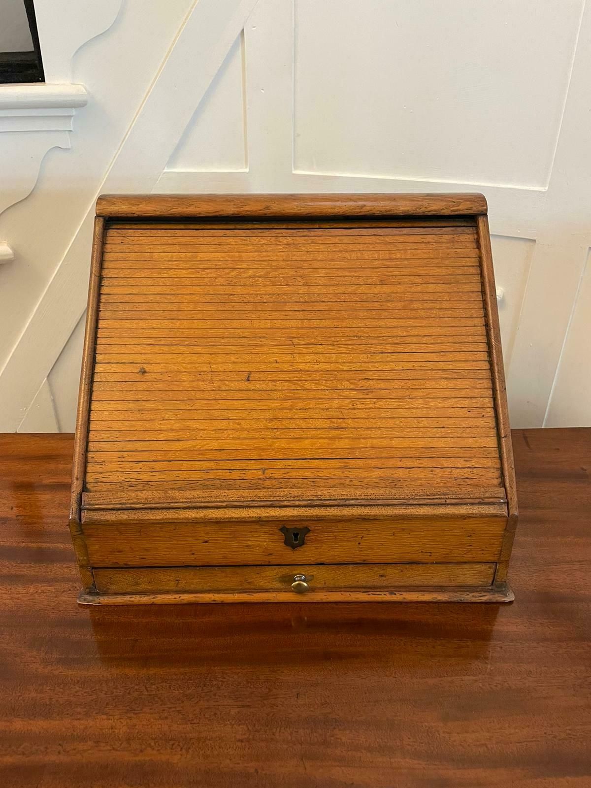 Unusual Antique Oak Stationery Cabinet photo vinterior