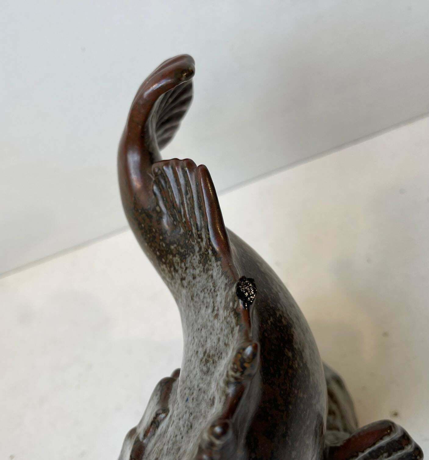 Saxbo Stoneware Dragon Fish Sculpture By Hugo Liisberg photo buy