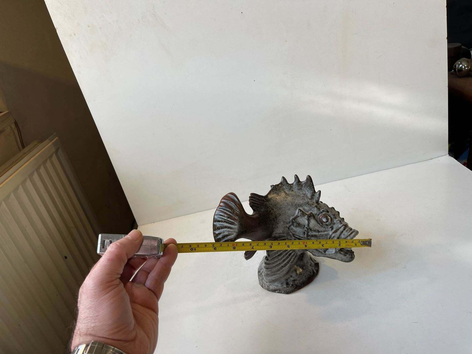 702.0 Saxbo Stoneware Dragon Fish Sculpture By Hugo Liisberg photo