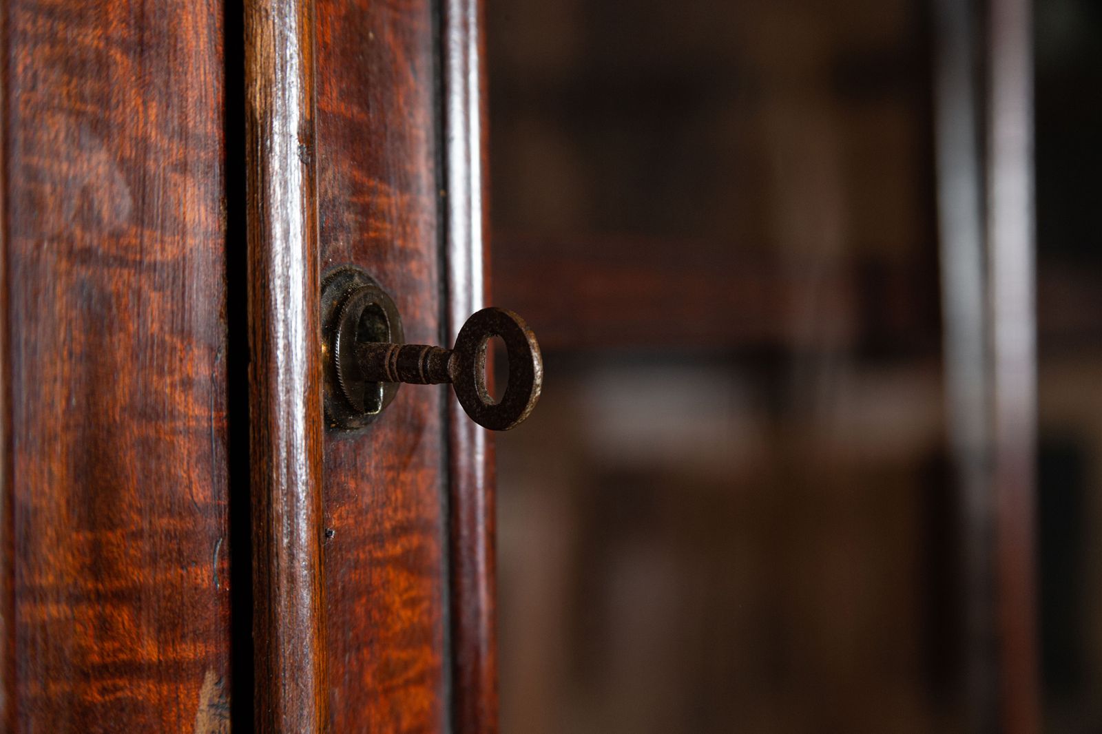 photo buy Large English Regency Mahogany Glazed Secretaire Bookcase