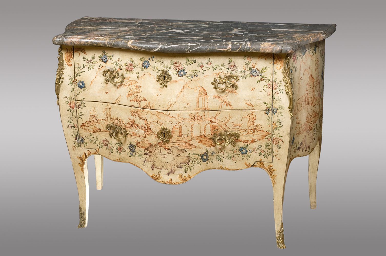 Painted Louis XV Style Genoese Chest Of Drawers