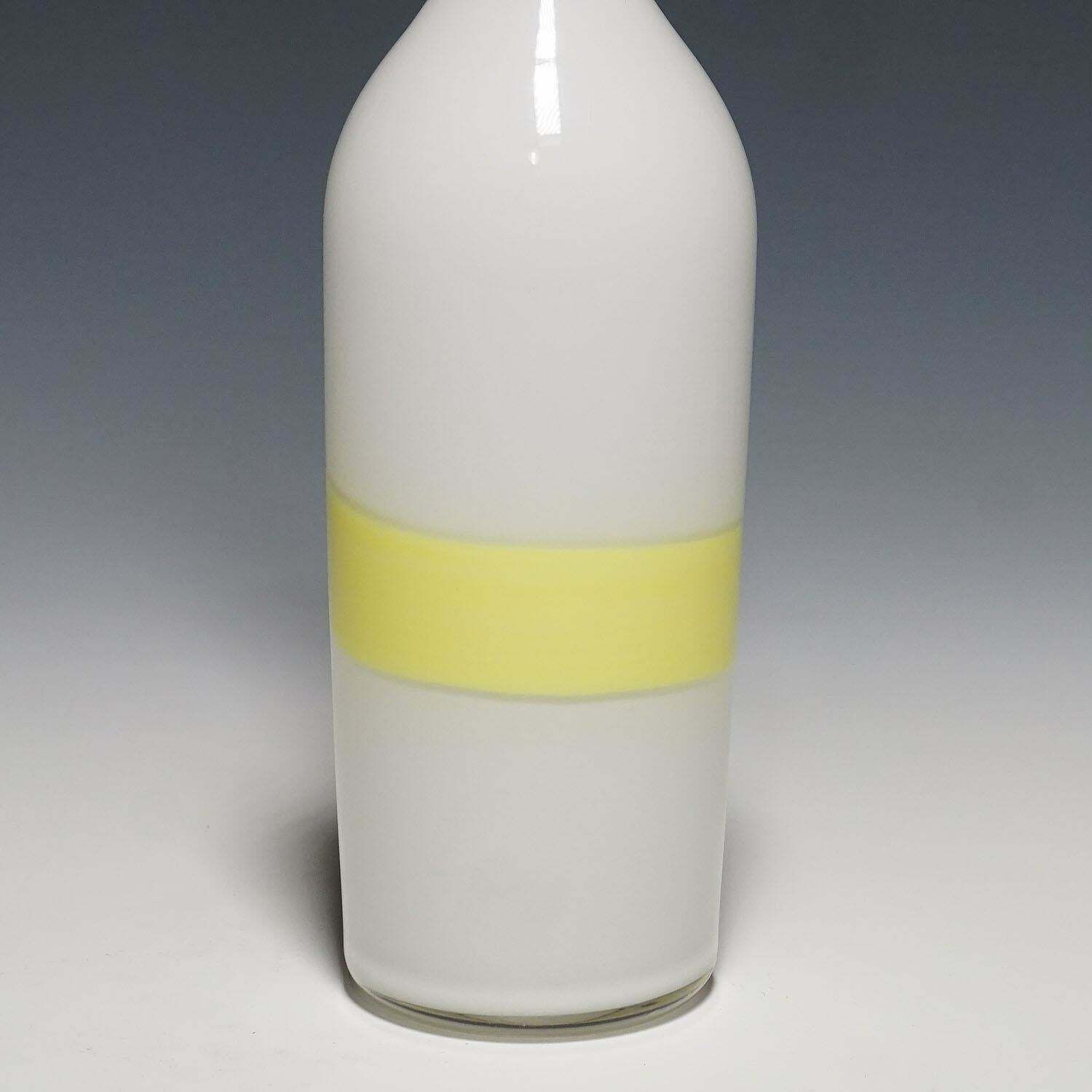 Venini Art Glass Bottle With Fasce Decoration In Yellow, Murano 1950s photo 1601.0