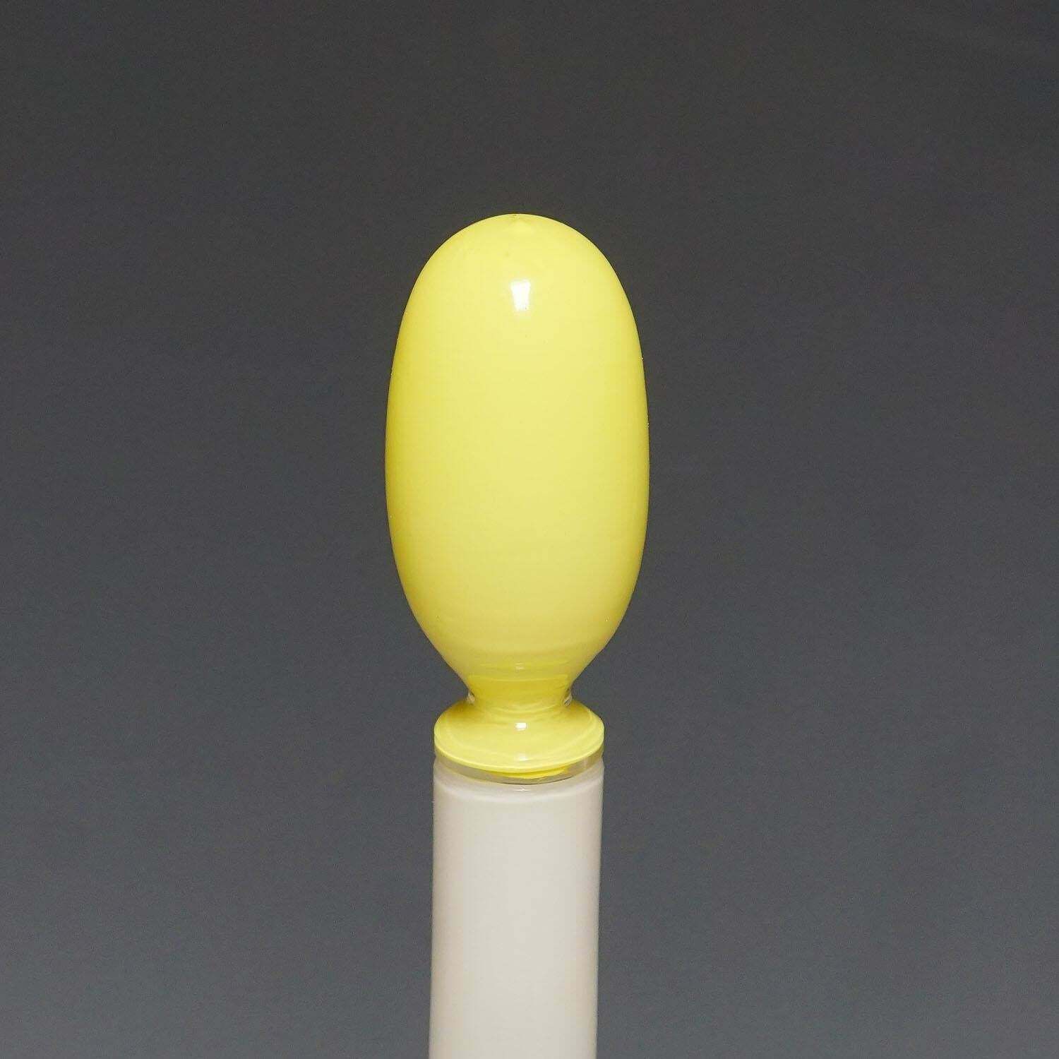 Venini Art Glass Bottle With Fasce Decoration In Yellow, Murano 1950s photo vinterior