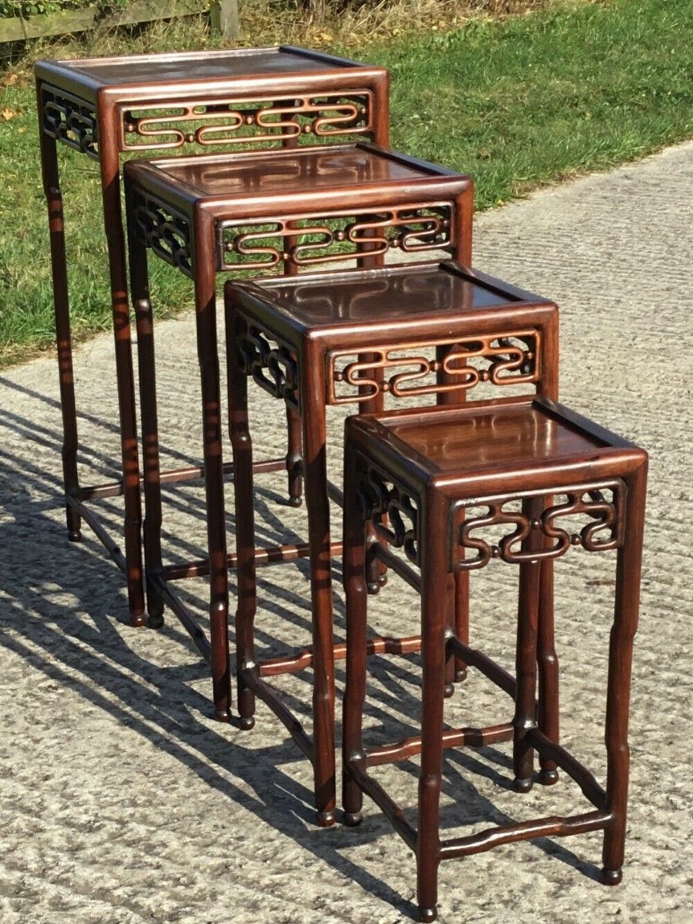 Fabulous Nest Of Four Chinese Rosewood Tables