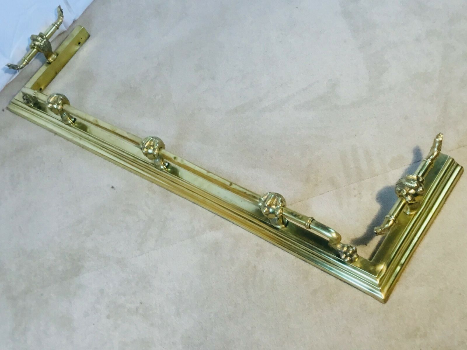 Home Fixtures Rare Brass Fireside Suite Of Claw & Ball Design photo