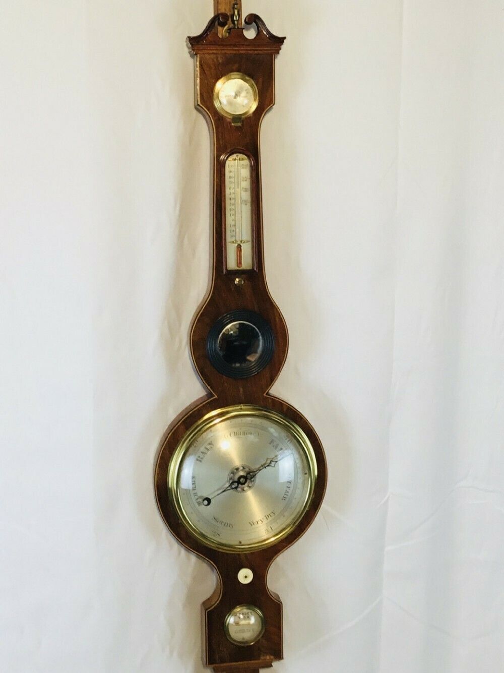 Inlaid Mahogany Barometer By J Groce, York photo furniture