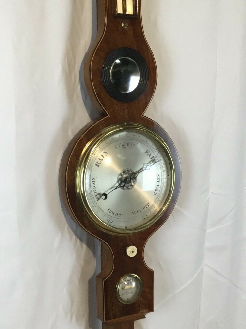 Inlaid Mahogany Barometer By J Groce, York photo Home Decor