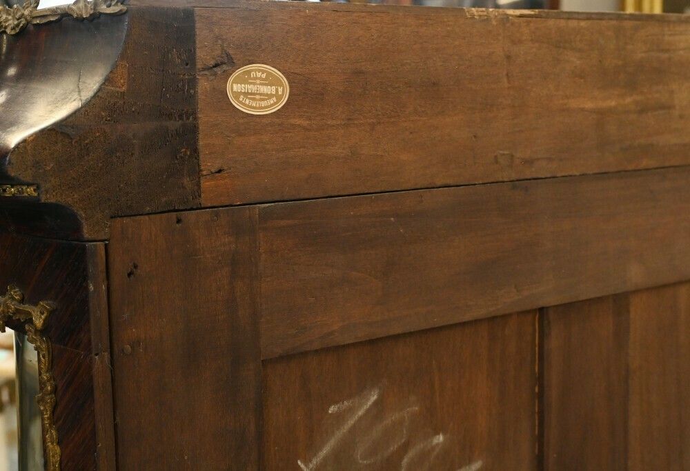 Furniture French Empire Vitrine Display Cabinet Inlay 1880 photo