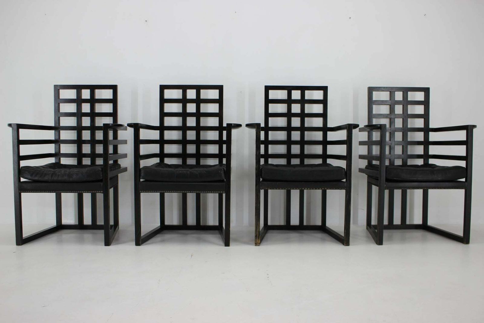 Set Of Four Josef Hoffmann Armloffel Chairs Made By Wittmann, Austria photo for sale