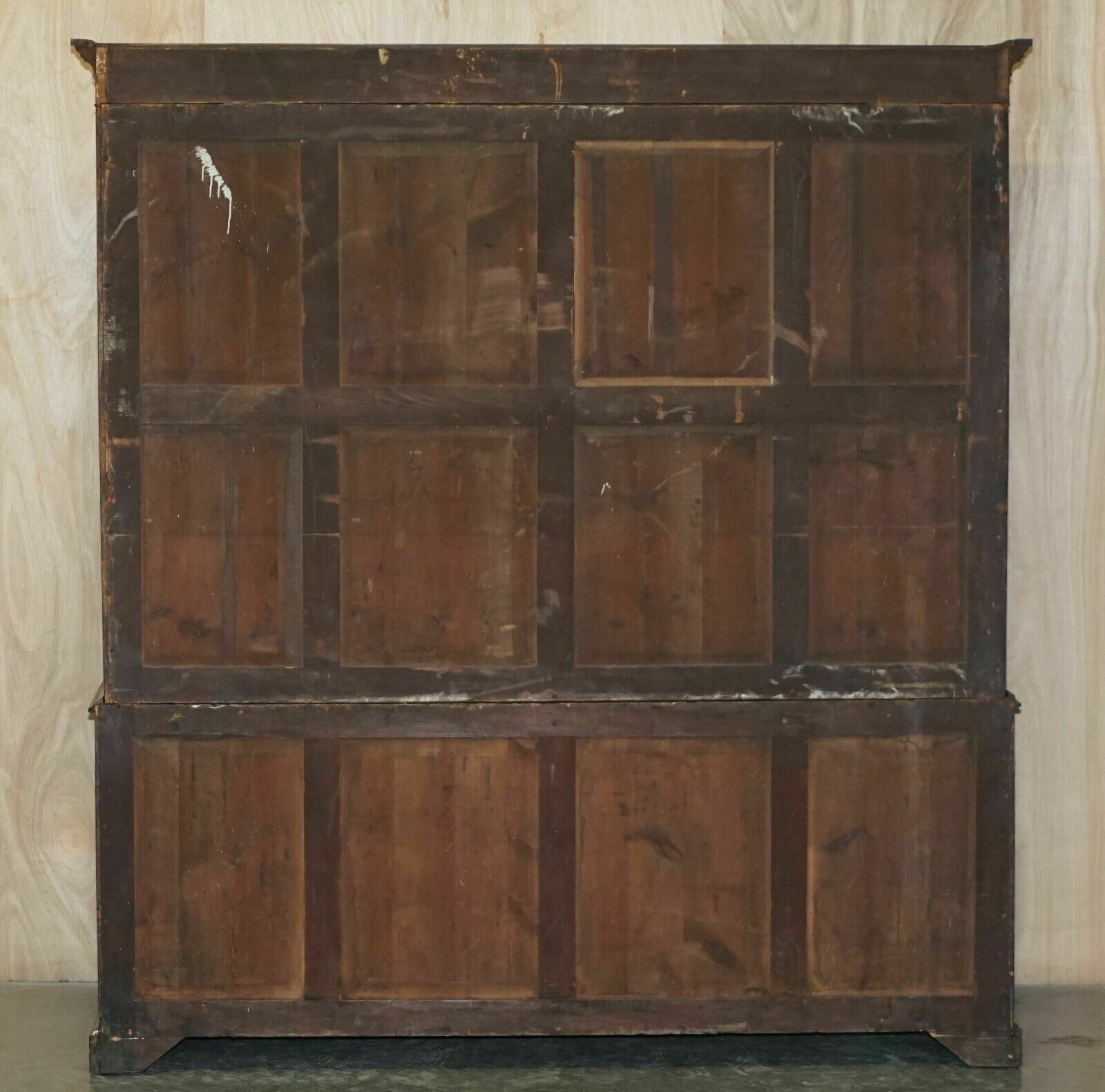 Furniture Stunning Antique Victorian Mahogany & Embossed Leather Library Bookcase Cupboard photo