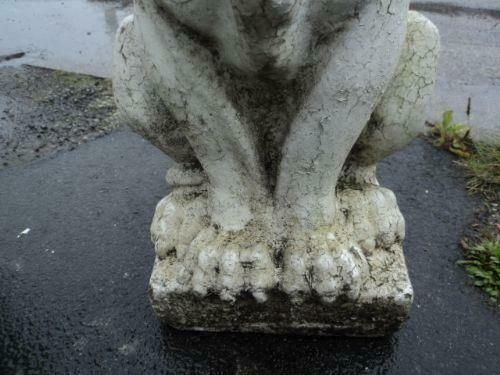 Pair Of Antique Stone Garden Lions C.1880   1900 photo vintage