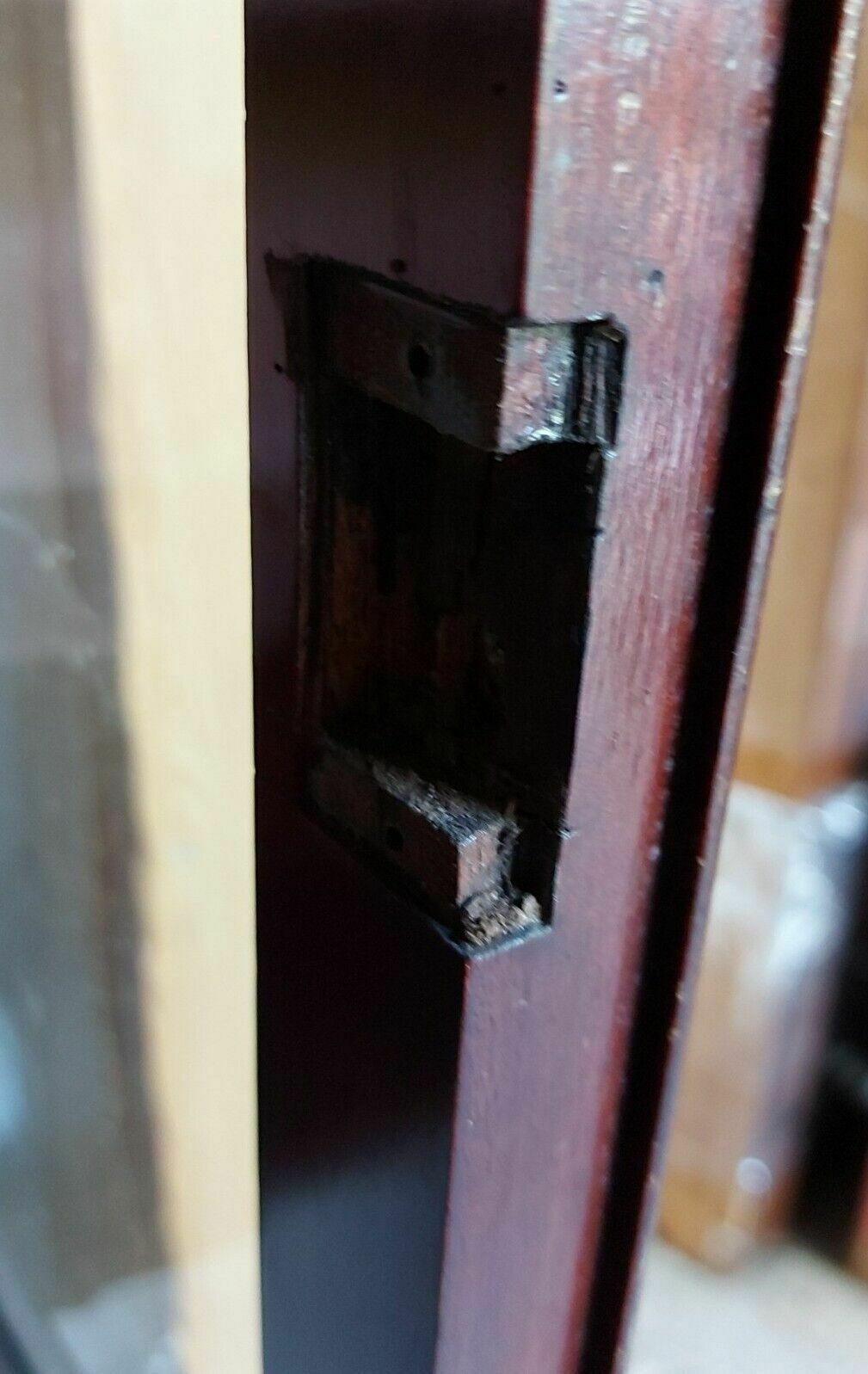 1920's Mahogany Double Door Display Cabinet On Queen Anne Legs For Restoration photo vintage