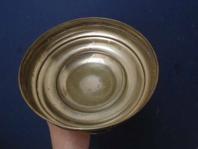 Antique French Art Nouveau Silver Plated Compote Dish, Pedestal Fruit Bowl, Silver Brass Copper Tableware, Cake Stand photo vinterior