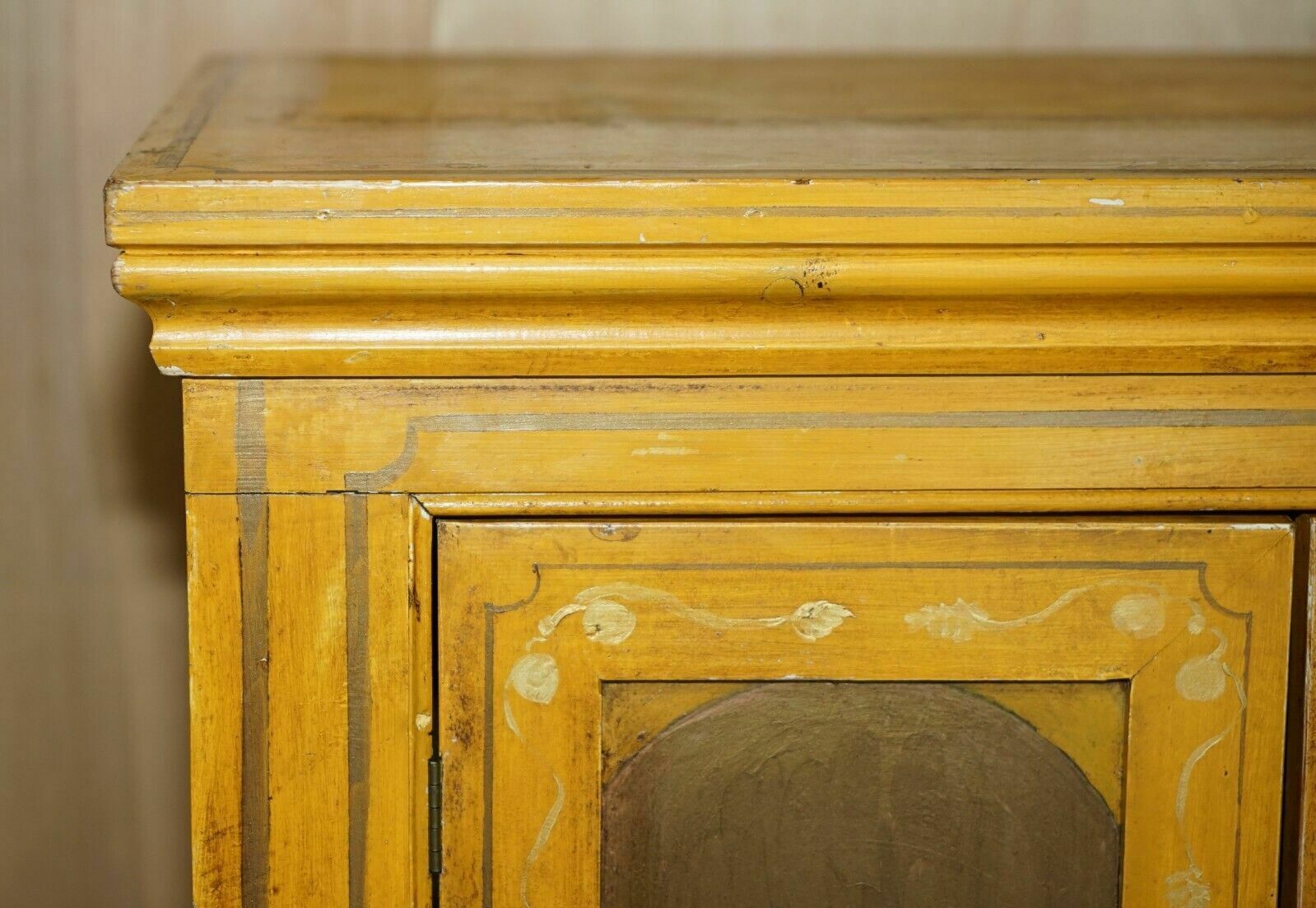 Antique Circa 1860 French Hand Painted Pine Housekeepers Sideboard Cupboard photo 2850.0