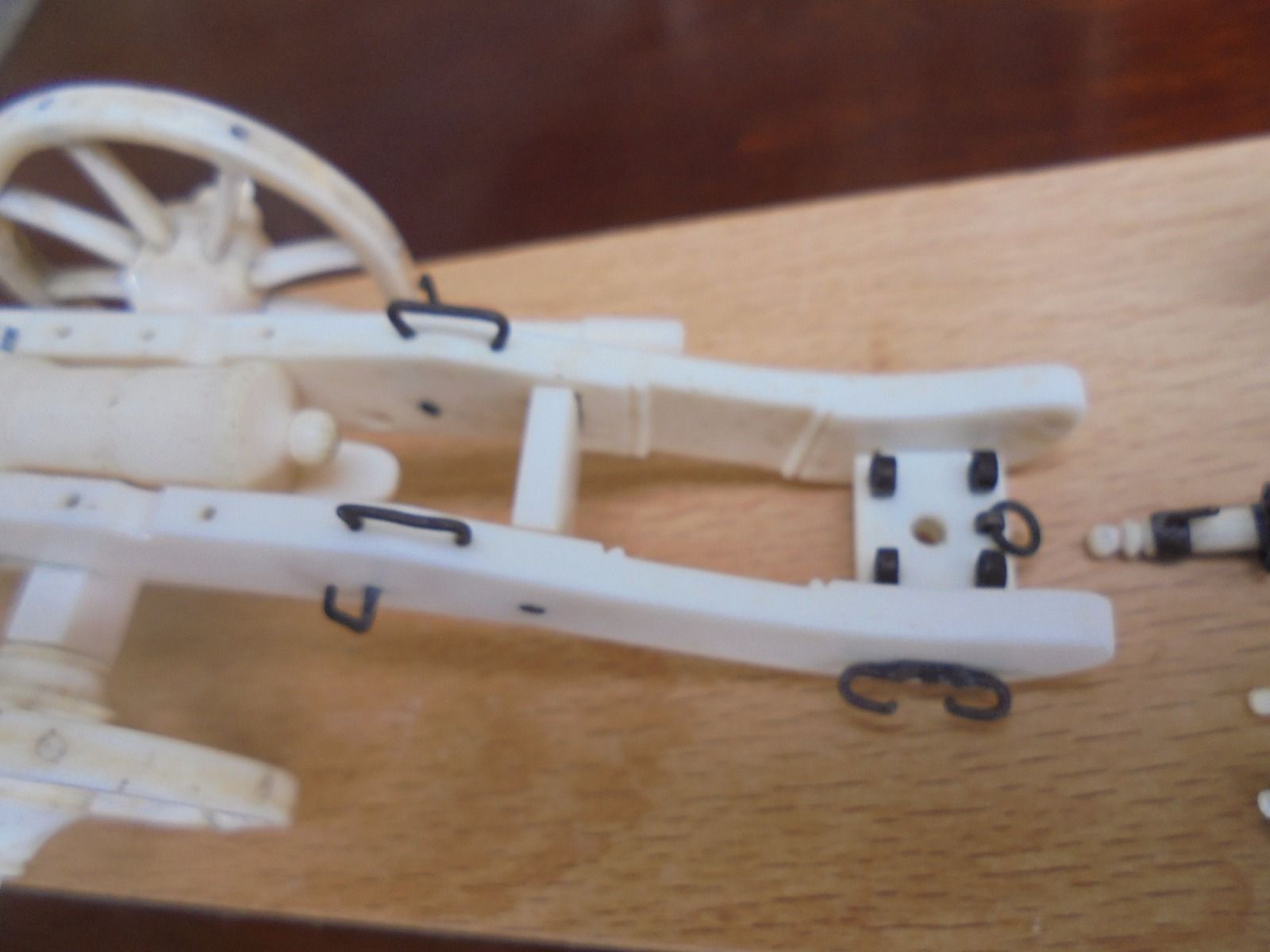 photo for sale Antique Carved Bone Model Of A Cannon & Gun Carriage C.1900