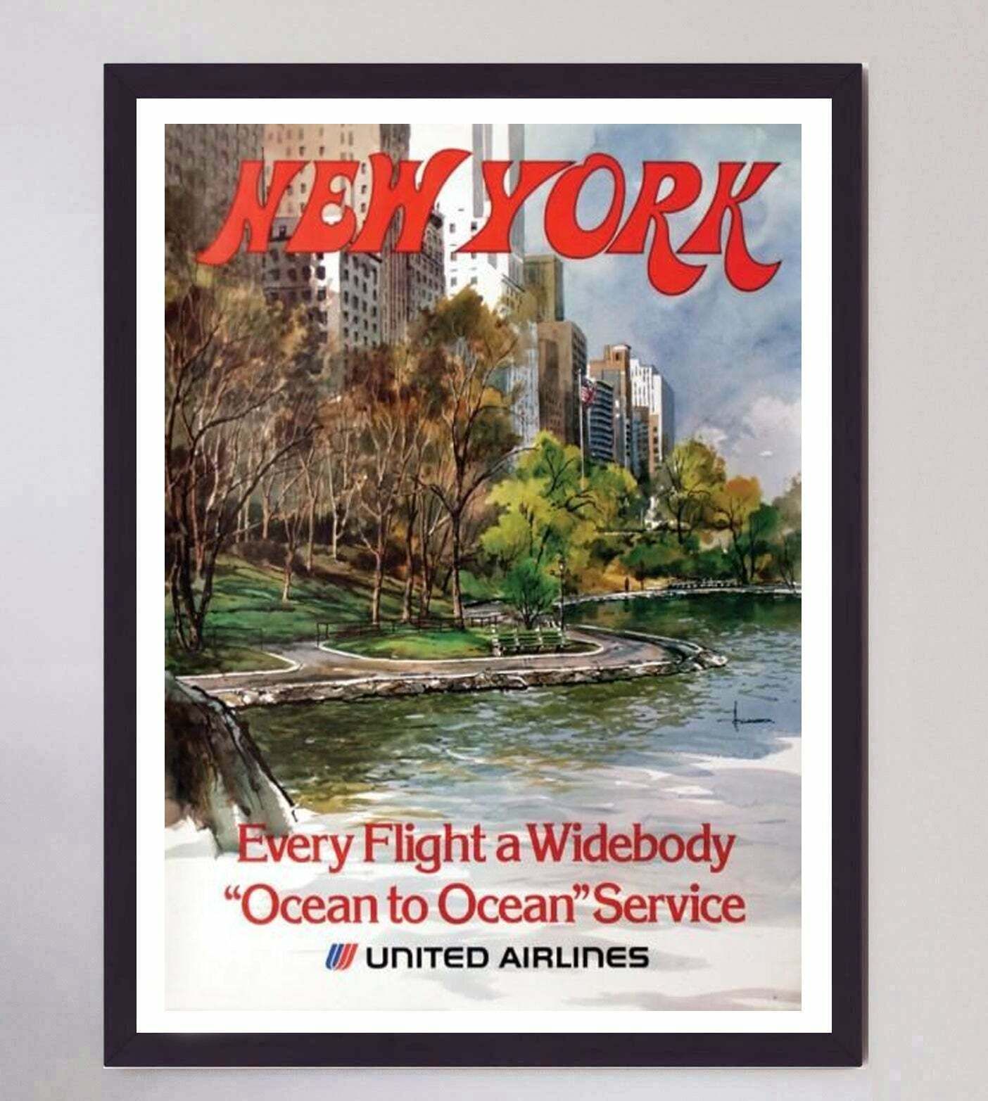 United Airlines   New York Vendor 1970 Original Vintage Poster photo furniture
