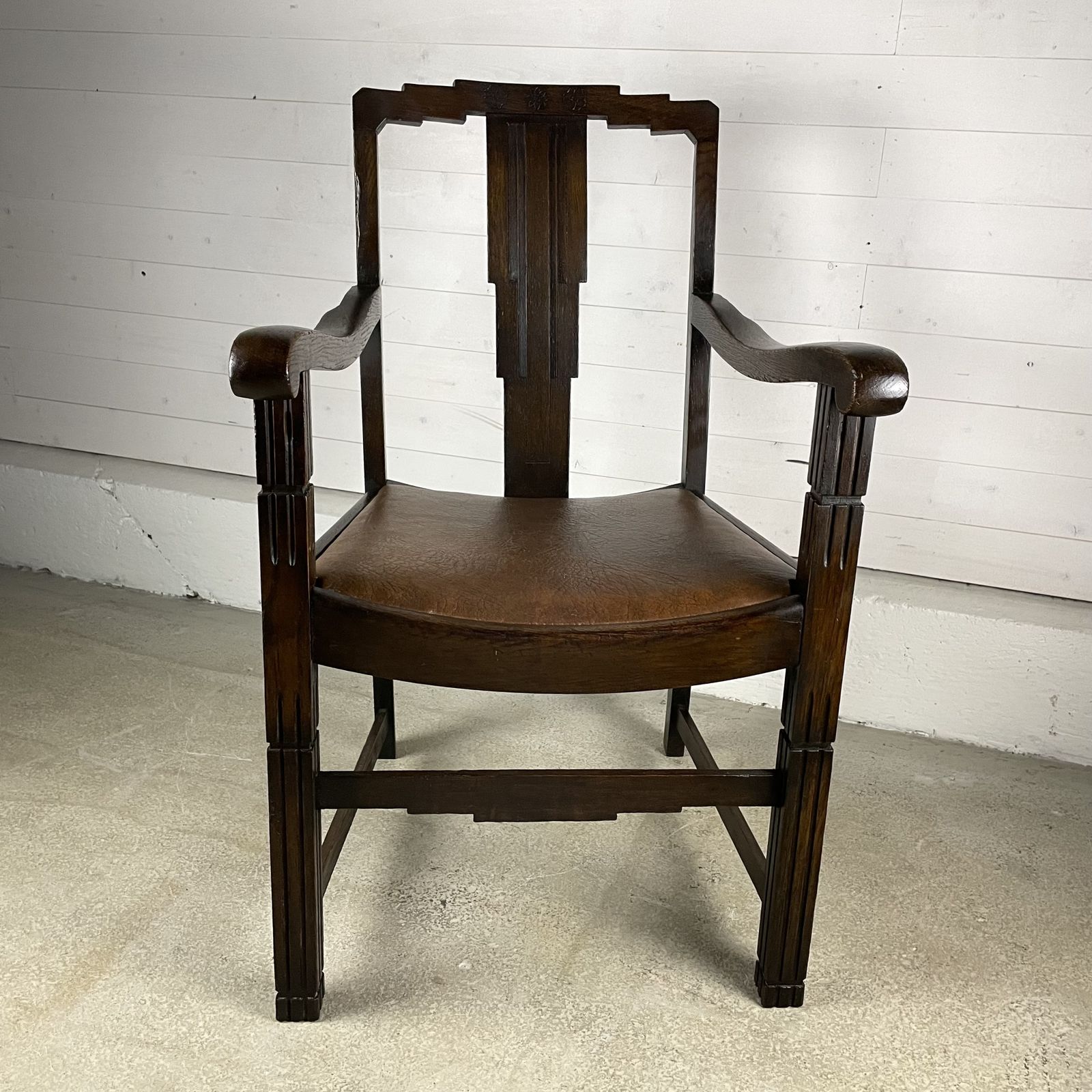 Antique 1930s Art Deco Elbow Chair photo vintage