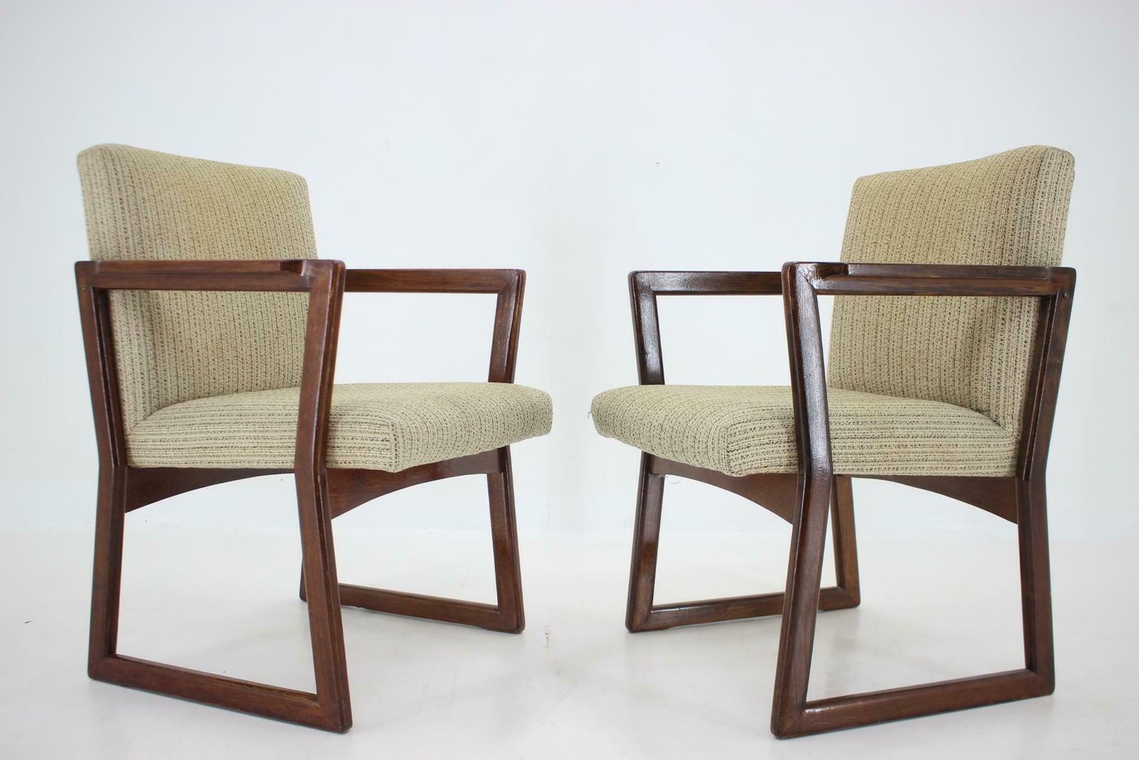 1960s Pair Of Beech Armachairs, Czechoslovakia photo furniture