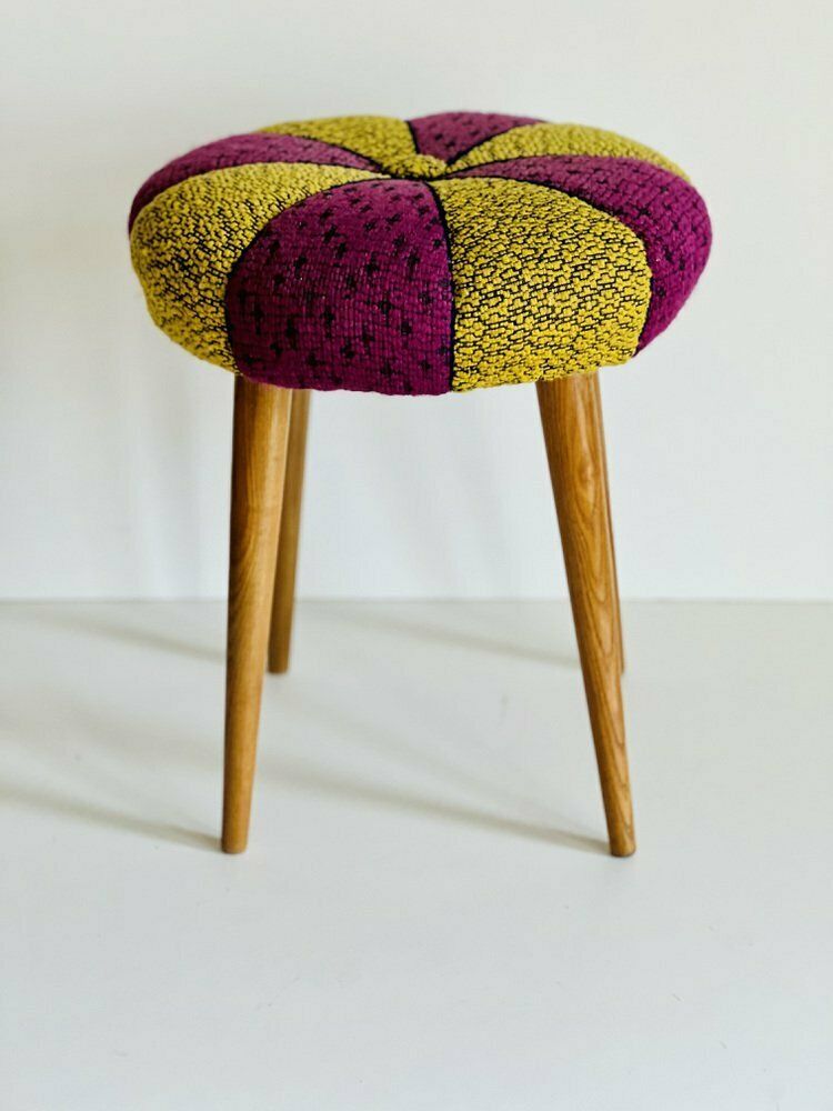 Beklede Essen Kruk, Ca. Jaren 1950, Vintage