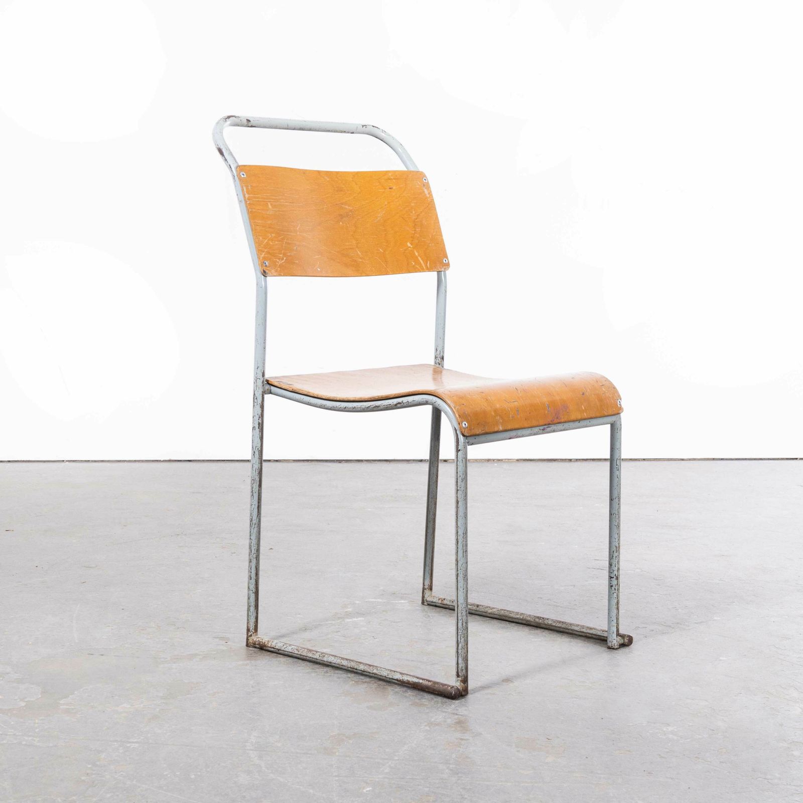 1950’s Dual Tubular Metal Grey Dining Chairs – Set Of Four photo buy