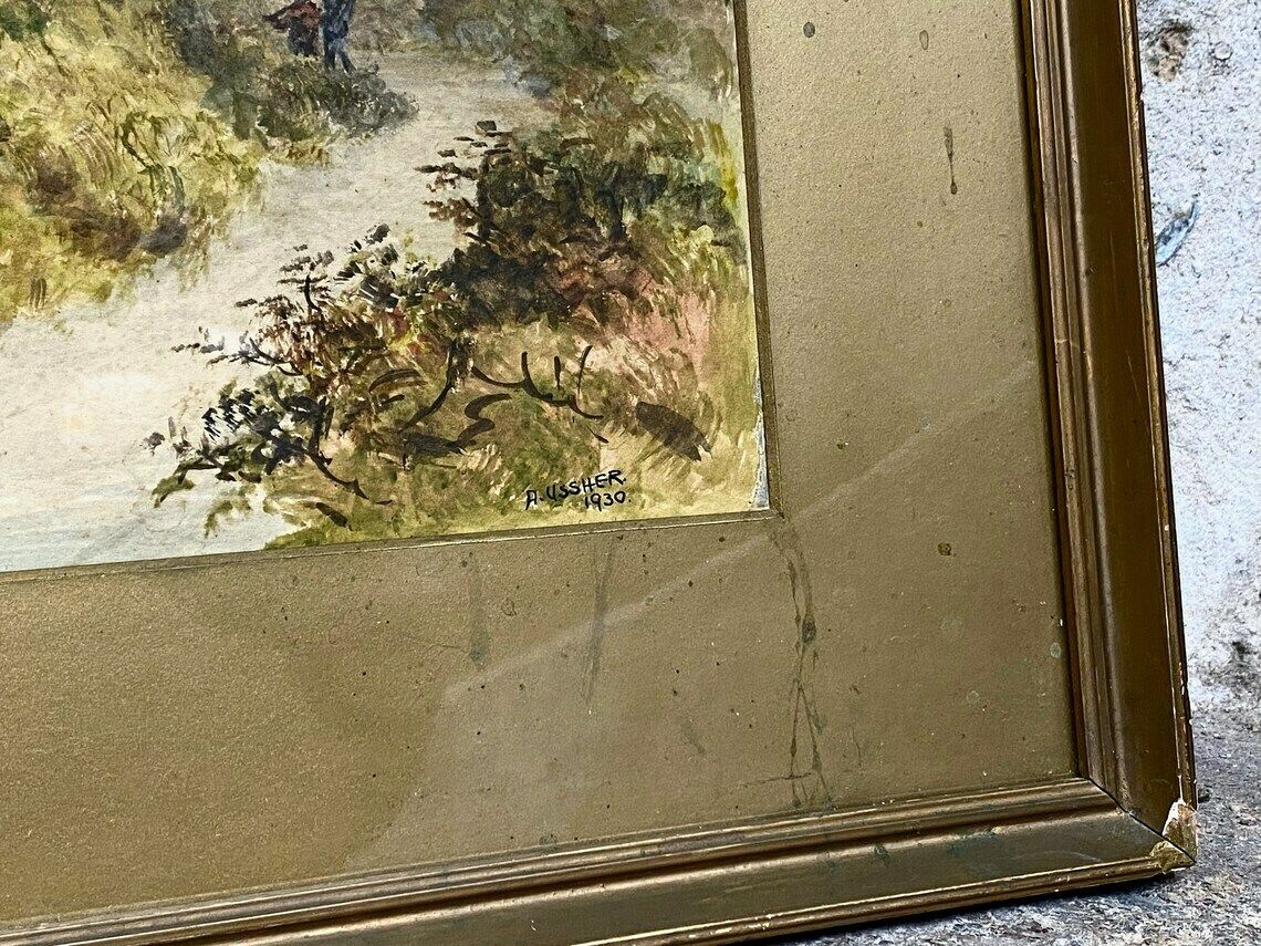 Arland Ussher Original Watercolour In Frame   Landscape   Irish Landscape   Signed Dated 1930 photo Art