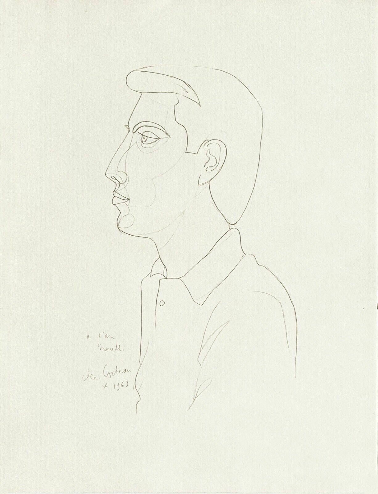 Cocteau Jean   Original Lithograph Signed Plate   Moretti   Surrealism 1963