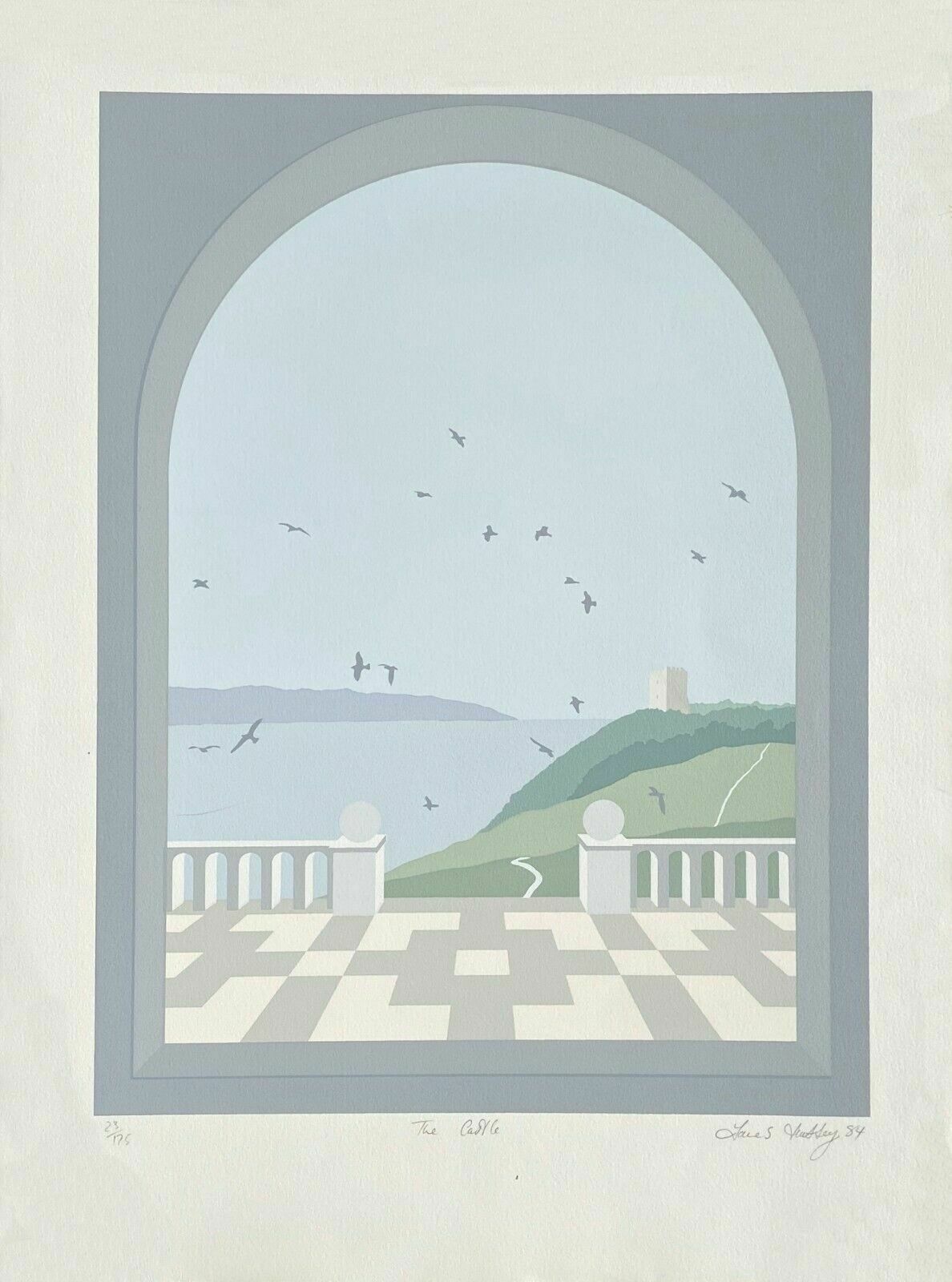 James Hussey   Original Signed Lithograph   The Castle Chateau 1984