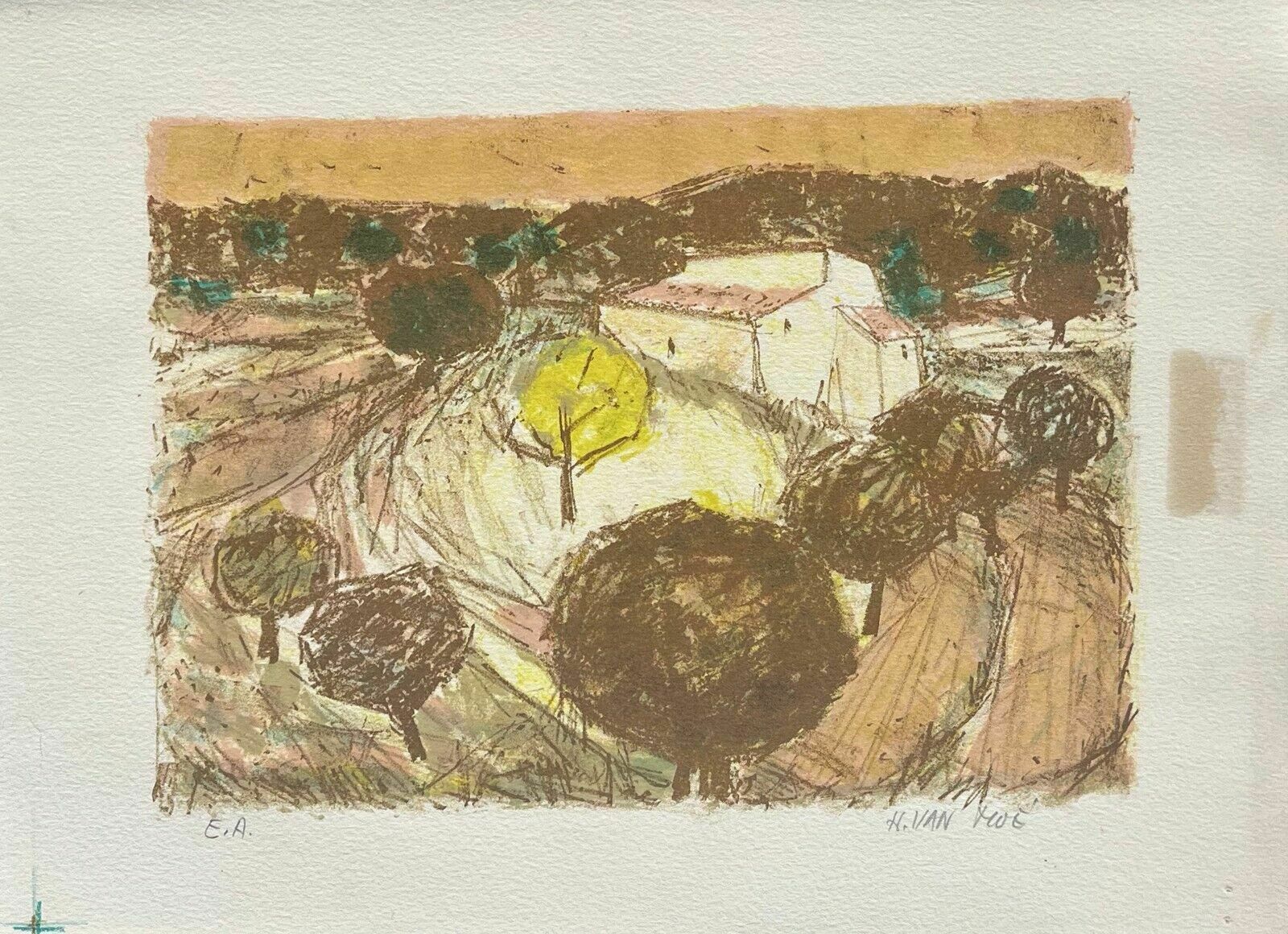 Henri Van Moe   Lithographie Originale Signée Mas En Provence 1965