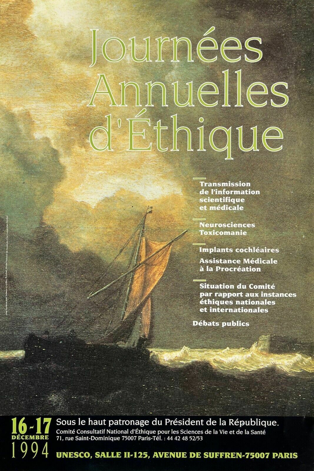 Poster Annual Days Of Ethics Paris Philosophy 1994
