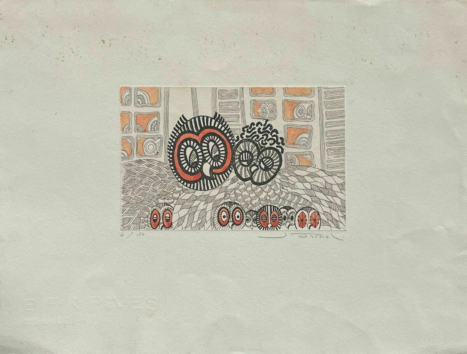 Signed Engraving Owl Animalia Decoration Children Enfantina Animals 1975