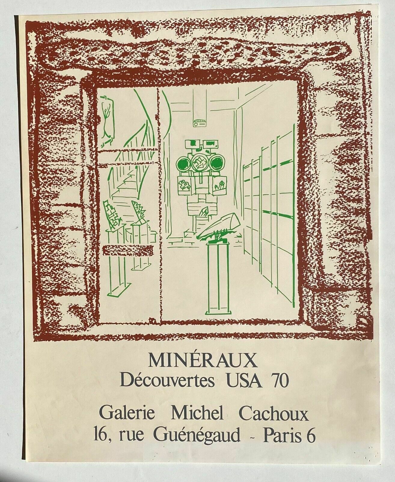 Exhibition Postr Minerals Discoveries USA 70   Galerie Michel Cachoux 1970