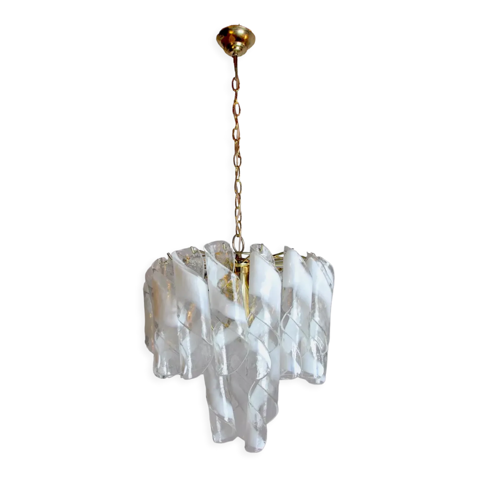 Spiral Chandelier By Simoeng, Murano Glass, Italy, 1960