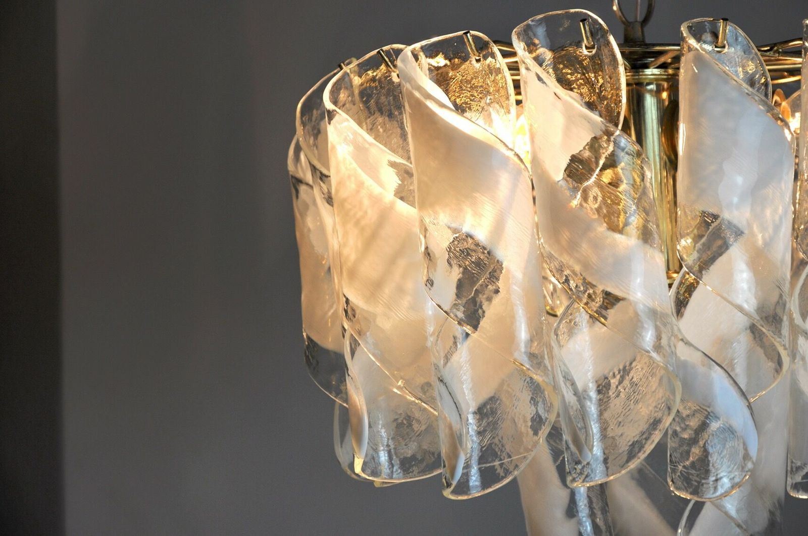 Spiral Chandelier By Simoeng, Murano Glass, Italy, 1960 photo Lighting